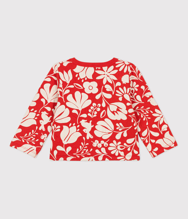 C&aacute;rdigan estampado de t&uacute;bico acolchado para beb&eacute; naranja/crudo