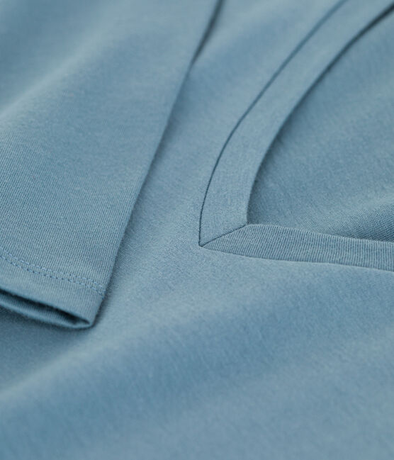 Camiseta de algodón Le Droit con cuello de pico para mujer azul ROVER