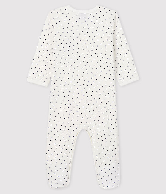 Pijama enterizo de París de algodón de bebé niña blanco MARSHMALLOW/azul MEDIEVAL