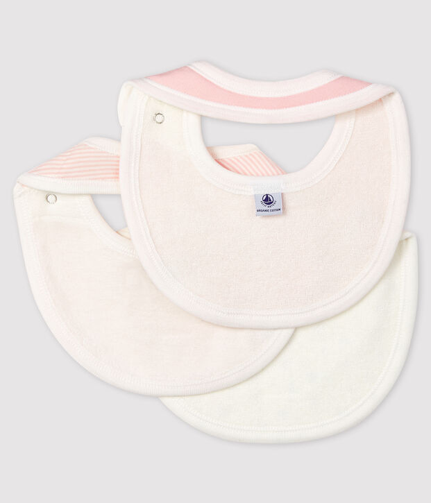 Juego de 3 baberos de punto para beb&eacute; multicolor