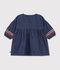 Vestido de tejido denim de manga larga para beb&eacute; azul