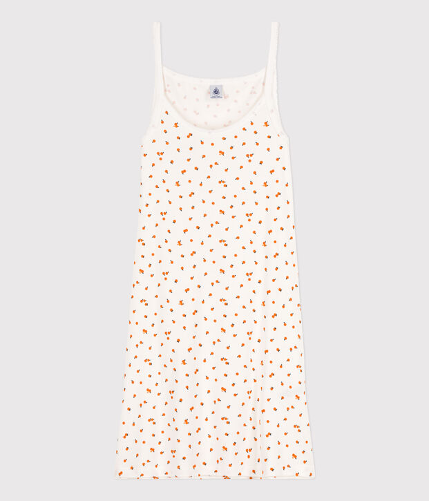 Camis&oacute;n de algod&oacute;n con naranjillas para mujer blanco/multicolor