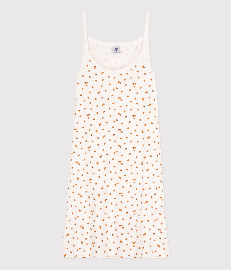 Camis&oacute;n de algod&oacute;n con naranjillas para mujer blanco/multicolor