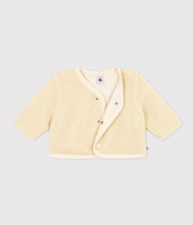 Chaqueta de sherpa de beb&eacute; crudo