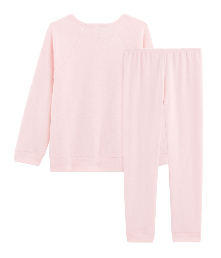 Pijama de rizo picado para ni&ntilde;a muy c&aacute;lido rosa