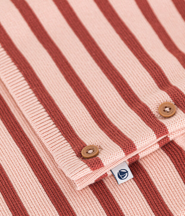 Conjunto de 2 piezas de beb&eacute; de punto tricotado de algod&oacute;n rosa/marron
