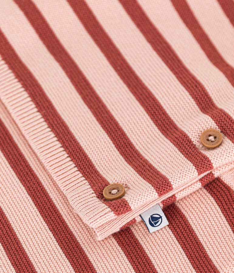 Conjunto de 2 piezas de beb&eacute; de punto tricotado de algod&oacute;n rosa/marron