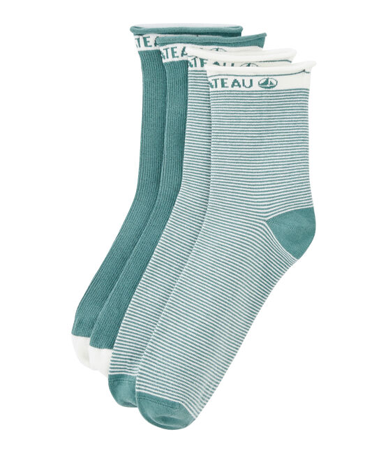 Lote de 2 pares de calcetines mujer. verde BRUT