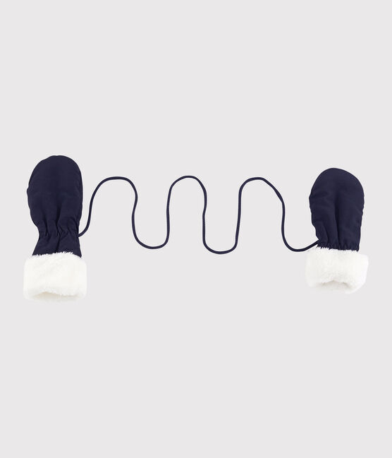 Manoplas de bebé de poliéster forradas con microfibra polar azul SMOKING