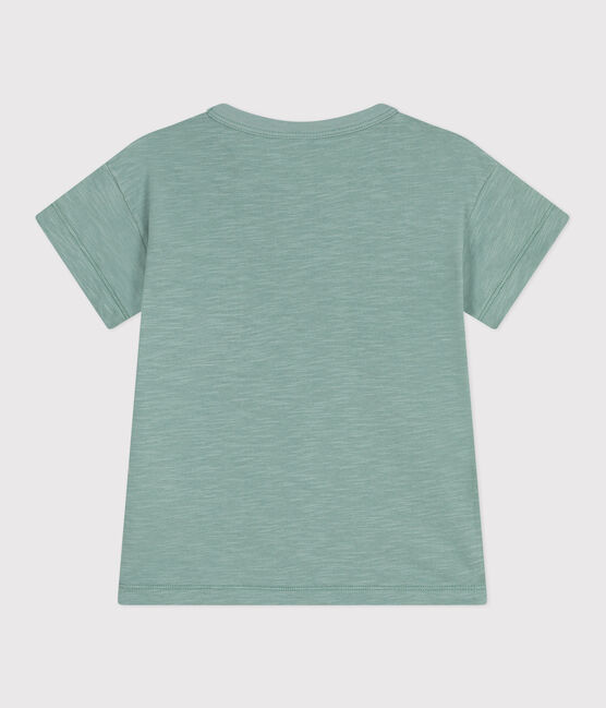 Camiseta infantil lisa de manga corta de algodón verde PAUL