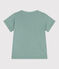 Camiseta infantil lisa de manga corta de algodón verde PAUL