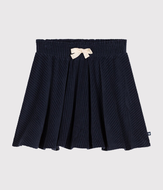 Falda de rizo aterciopelado para niña azul SMOKING