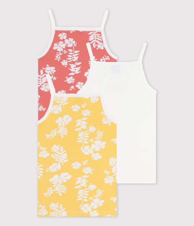 Juego de 3 camisas de tirantes hawaianas de algod&oacute;n de ni&ntilde;a multicolor