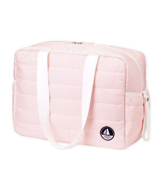 Bolsa de cambiador de poliéster acolchado. rosa ROSAKO/blanco MARSHMALLOW
