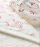 Estuche con toalla cuadrada de baño y patucos para bebé de rizo y punto. blanco MARSHMALLOW/rosa GROSEILLER