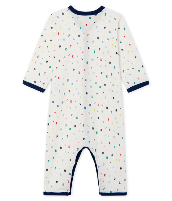 Pijama sin pies de punto para bebé niño blanco MARSHMALLOW/blanco MULTICO