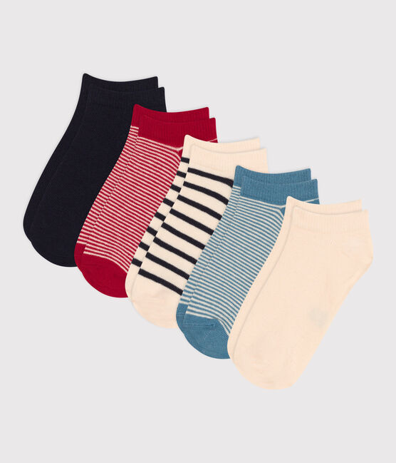 Juego de 5 pares de calcetines de punto de algodón con rayas para niños variante 1