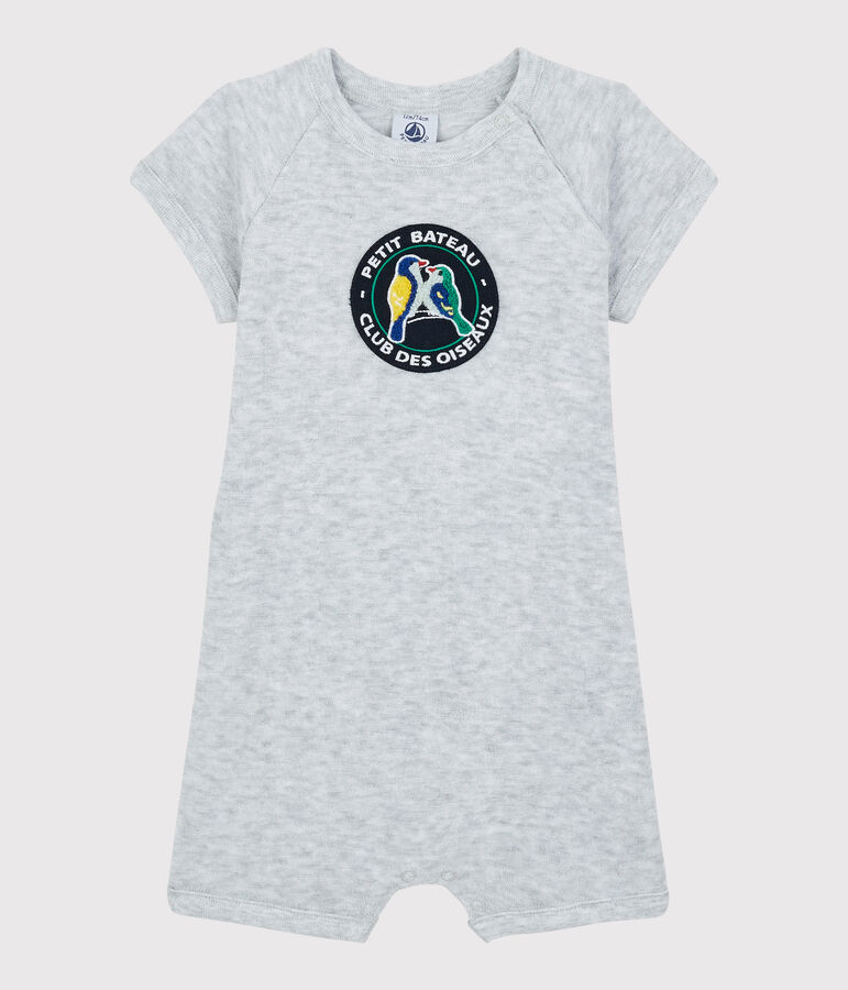 Mono corto de rizo de esponja de beb&eacute; ni&ntilde;o gris