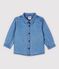 Camisa de manga larga de tela vaquera ligera de bebé niño azul DENIM CLAIR