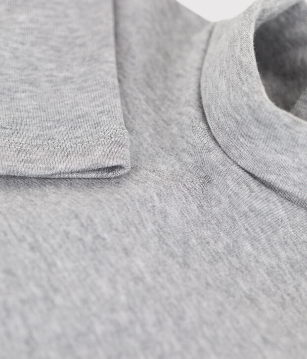 Body de manga larga con cuello vuelto para beb&eacute; gris