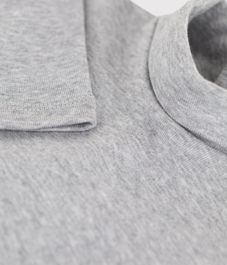 Body de manga larga con cuello vuelto para beb&eacute; gris
