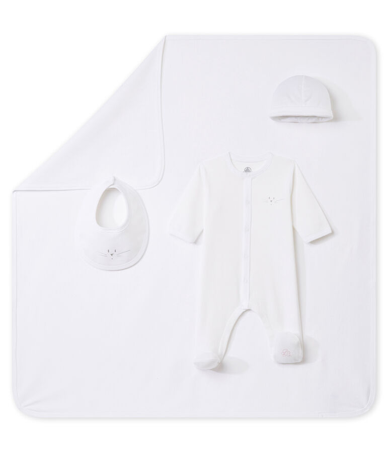 Cofre regalo para beb&eacute; mixto en punto 1x1 variante 1