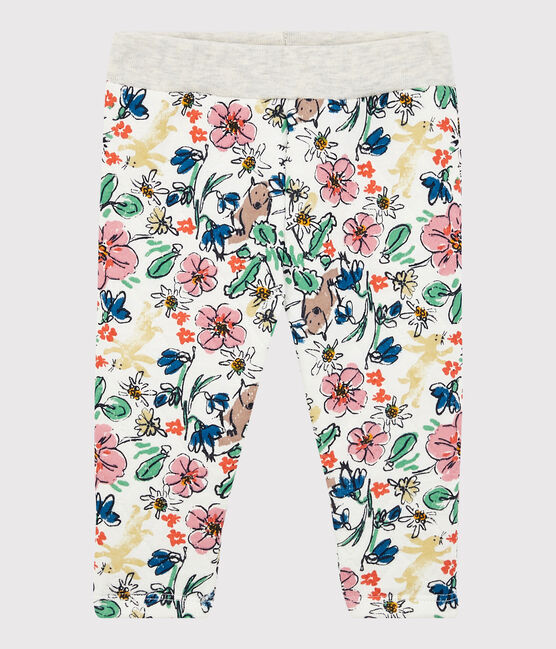 Pantalón acolchado de bebé. blanco MARSHMALLOW/blanco MULTICO