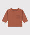 Camiseta de algodón de manga larga para bebé marron CINA