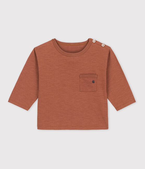 Camiseta de algodón de manga larga para bebé marron CINA