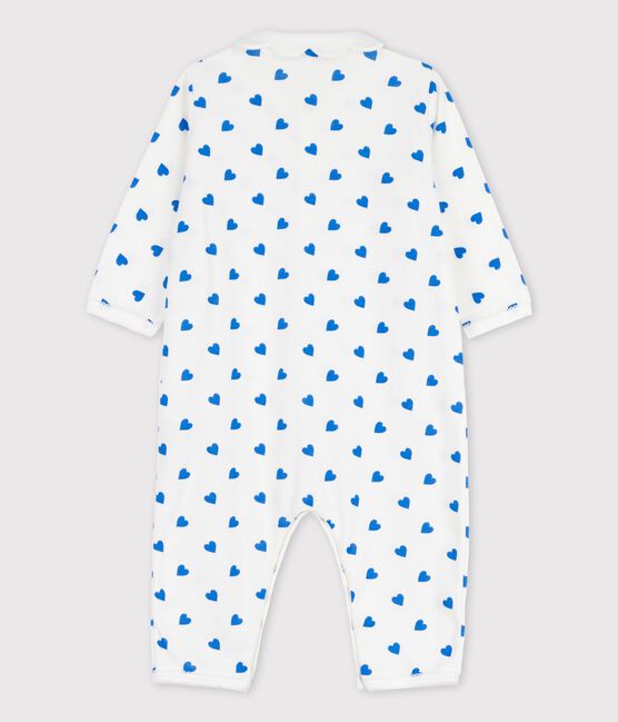 Pelele de corazones azules sin pies de bebé blanco MARSHMALLOW/azul BRASIER