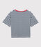 CAMISETA BOXY de algodón de mujer azul MEDIEVAL/blanco MARSHMALLOW
