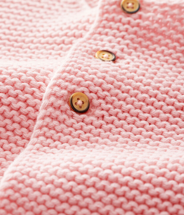 C&aacute;rdigan de lana y algod&oacute;n para beb&eacute; ni&ntilde;a rosa