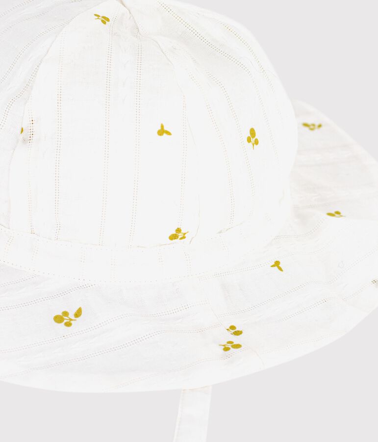 Gorro de popelina con estampado de flores para beb&eacute; ni&ntilde;a verde/verde