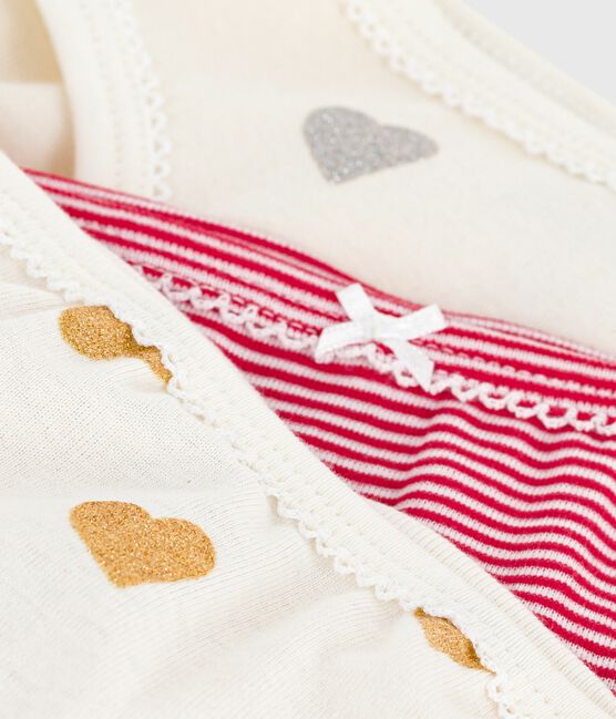 Juego de braguitas infantiles de algodón con estampado de corazones variante 1