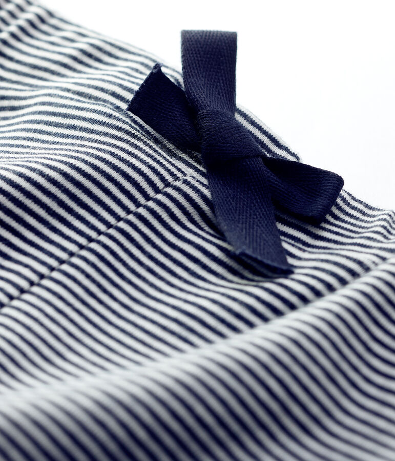 Shorts milrayas de algod&oacute;n ecol&oacute;gico para beb&eacute; azul/blanco