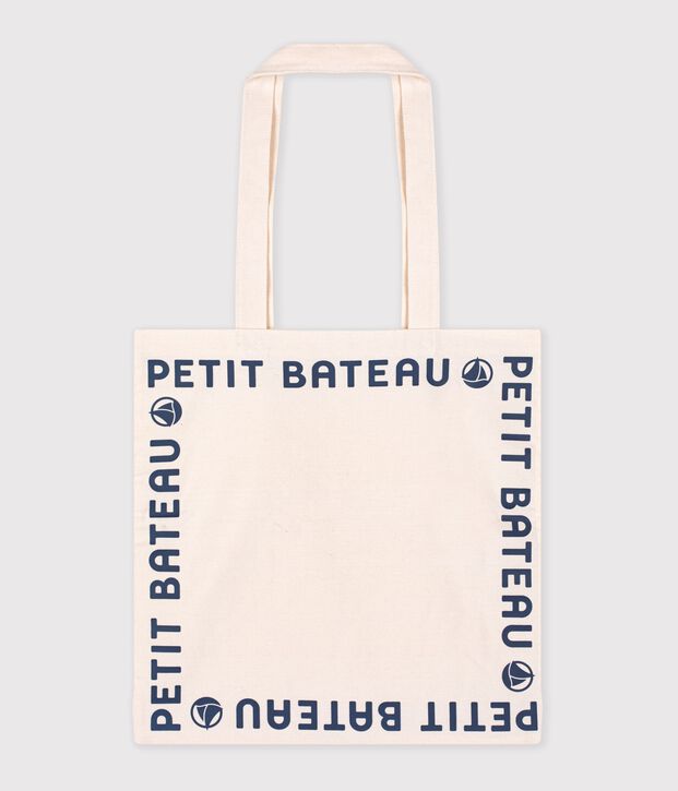 bolso de lona blanco/azul