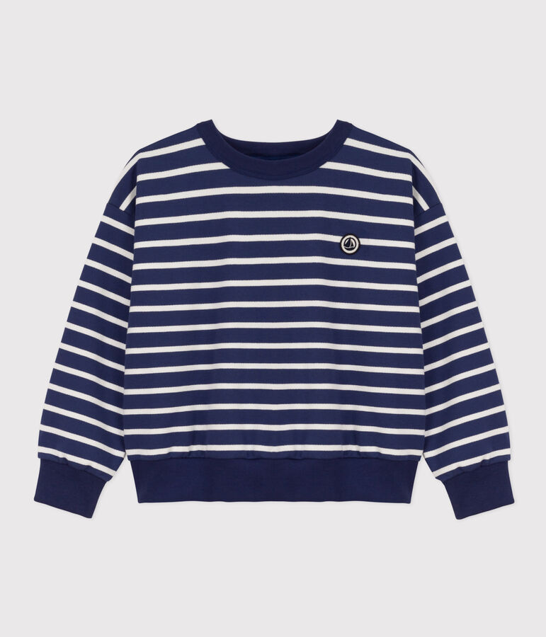 Sudadera de mulet&oacute;n para ni&ntilde;o/ni&ntilde;a azul/blanco
