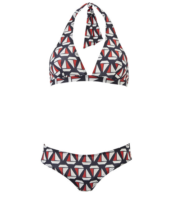Bañador estampado de 2 piezas para mujer azul SMOKING/blanco MULTICO