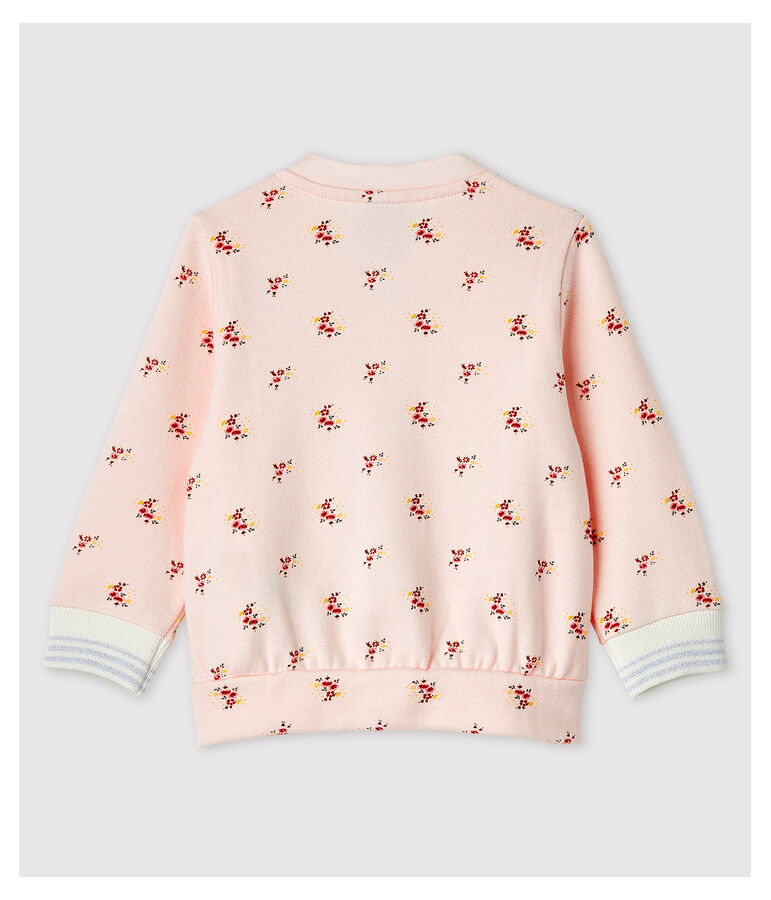 Abrigo teddy estampado de beb&eacute; ni&ntilde;a rosa/multicolor