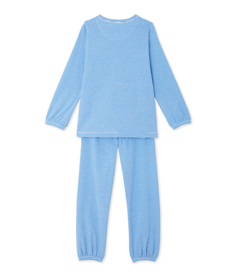 Pijama milrayas para ni&ntilde;a azul DELPHINIUM/blanco ECUME