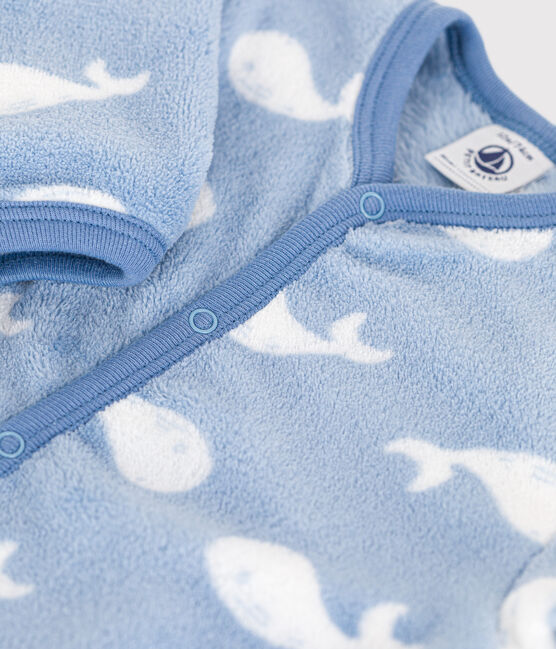 Sobrepijama de tejido polar para bebé azul BEACH/ MARSHMALLOW