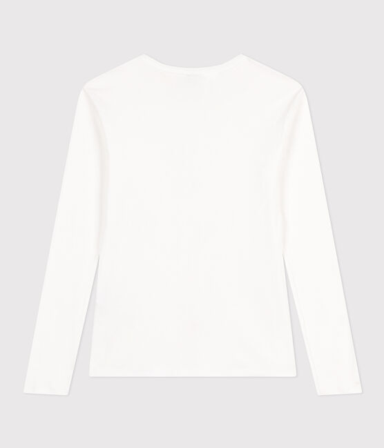 Camiseta Iconique de manga larga de punto liso para mujer blanco ECUME