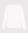 Camiseta Iconique de manga larga de punto liso para mujer blanco ECUME