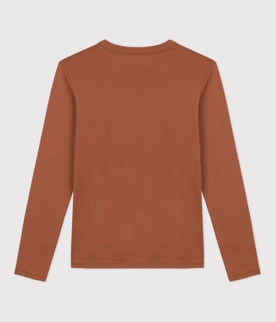Camiseta de algodón L'ICONIQUE con cuello redondo para mujer marron CINA