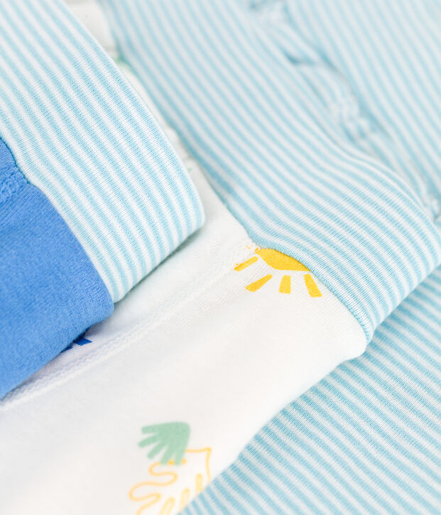 Juego de 3 b&oacute;xeres infantiles de algod&oacute;n estampado con cintura recubierta multicolor