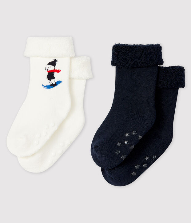 Juego de 2 pares de calcetines para beb&eacute; multicolor