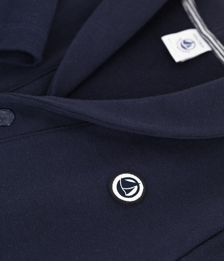 C&aacute;rdigan infantil de algod&oacute;n liso azul