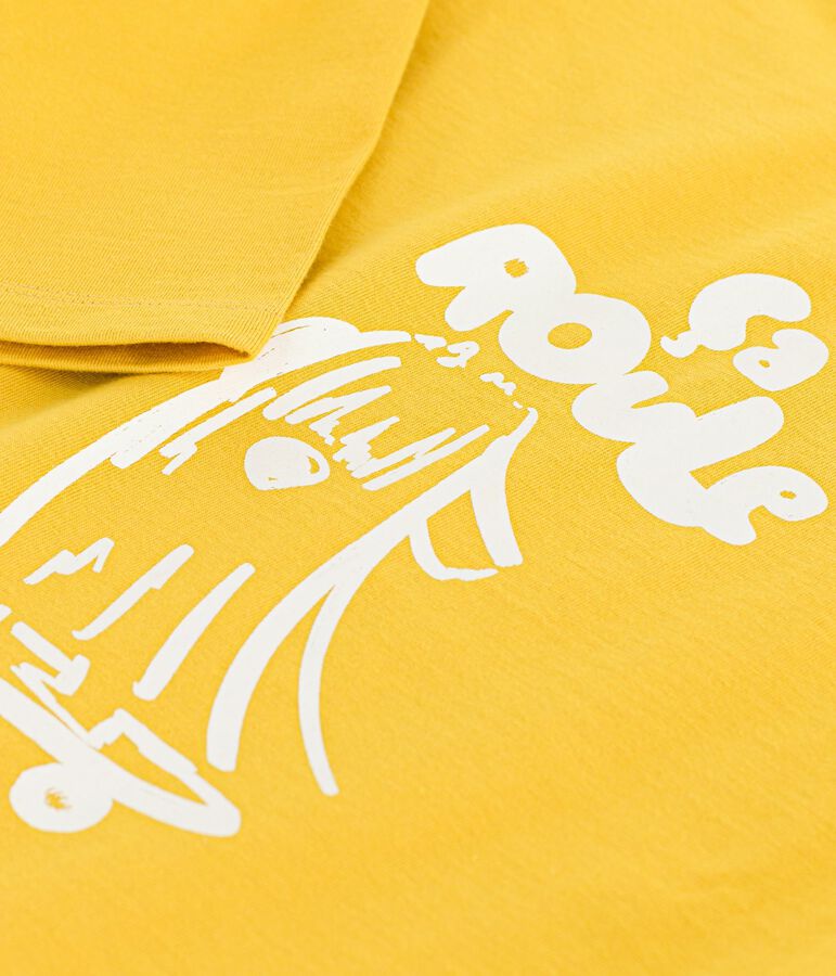 Camiseta infantil de algod&oacute;n de manga larga con estampado amarillo NAPLES
