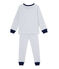 Pyjama garçon en milleraies gris POUSSIERE/blanco LAIT