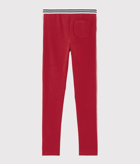 Jeggings de algodón de elastano de niña rojo TERKUIT